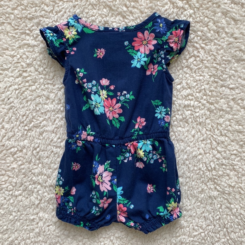 Carter’s Baby Girl Ruffled Floral Romper - Picture 9 of 11